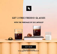 Free 2 Freddo Glasses with the purchases of 160 capsules