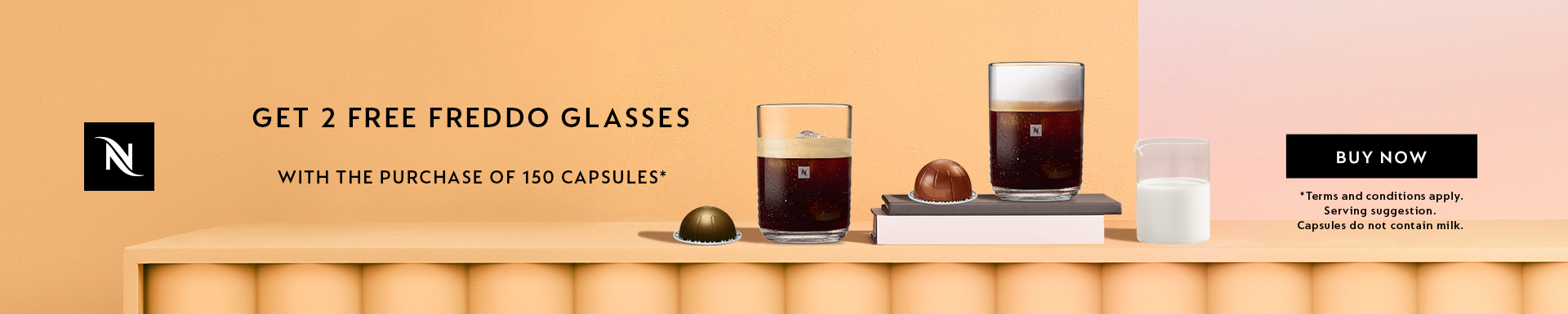 Free Barista glasses with the purchase of 160 capsules